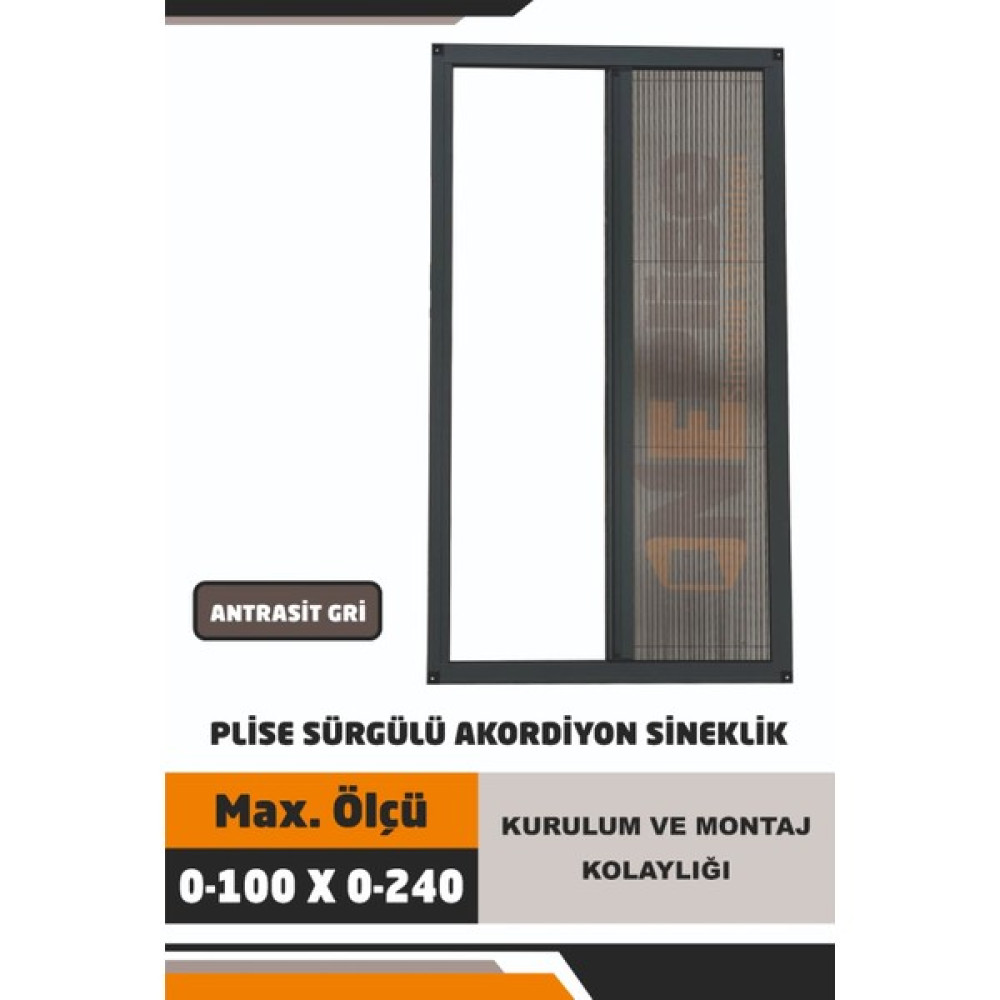 Oneplise Plise Pileli Sürgülü Kapı Sinekliği ( Demir Kapı,pimapen Kapı)Kapı Için Sineklik En: 0-100 x Boy: 0-240) - Antrasit Bahçe Dekorasyon & Düzenleme Fiyatı
