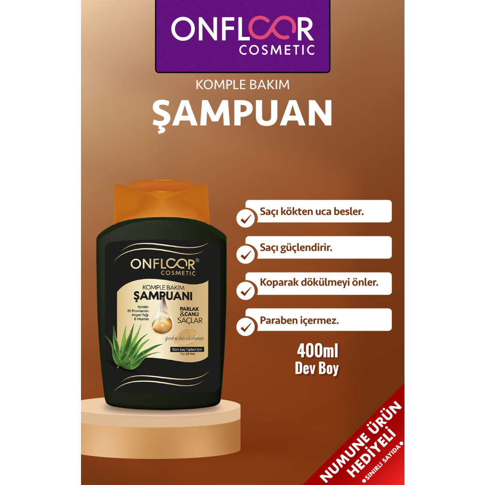 ONFLOOR COSMETİC Dökülme Karşıtı Hızlı Saç Uzatan Saç Bakım Şampuanı Komple Bakım 400ml Şampuan ve Saç Kremi Fiyatı
