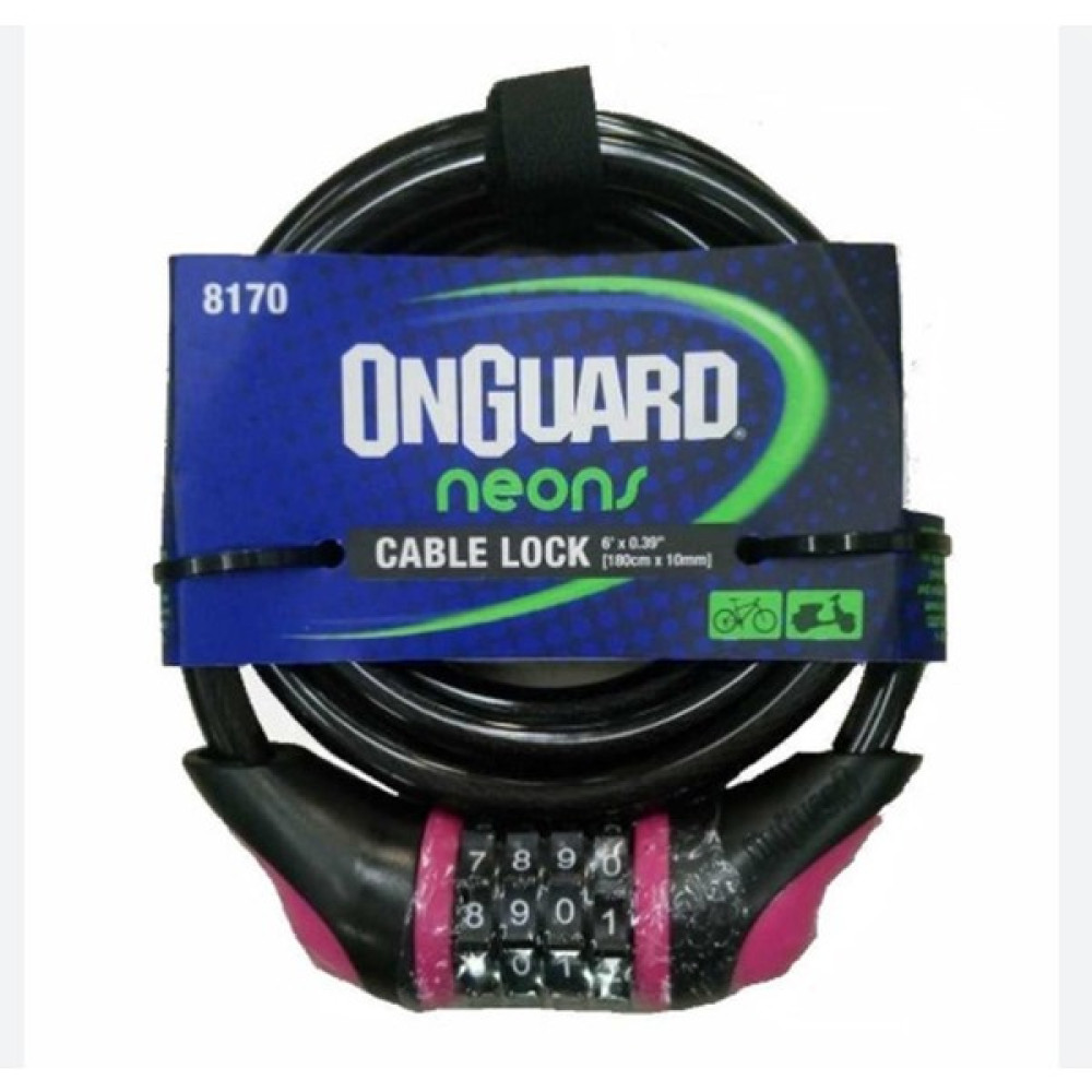 Onguard Şifreli Kilit 8170 Neon Combo 180*10MM - Pembe - 180 x 10 mm Oto Boyaları Fiyatı