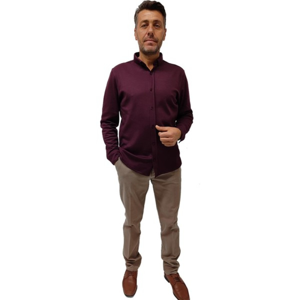 Önkal Gömlek Erkek Jakar Uzun Kol Yakası Düğmeli Cepsiz Regular Spor Gömlek Erkek Gömlek Erkek Gömlek Fiyatı