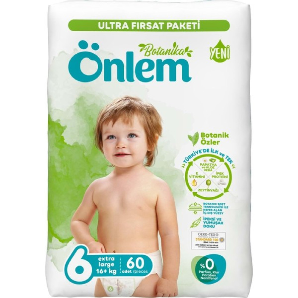 Önlem Bebek Bezi Botanika Ultra Fırsat Pk Beden:6 (16+Kg) Extra Large 60 Lı - 6 Bebek Bezi Fiyatı