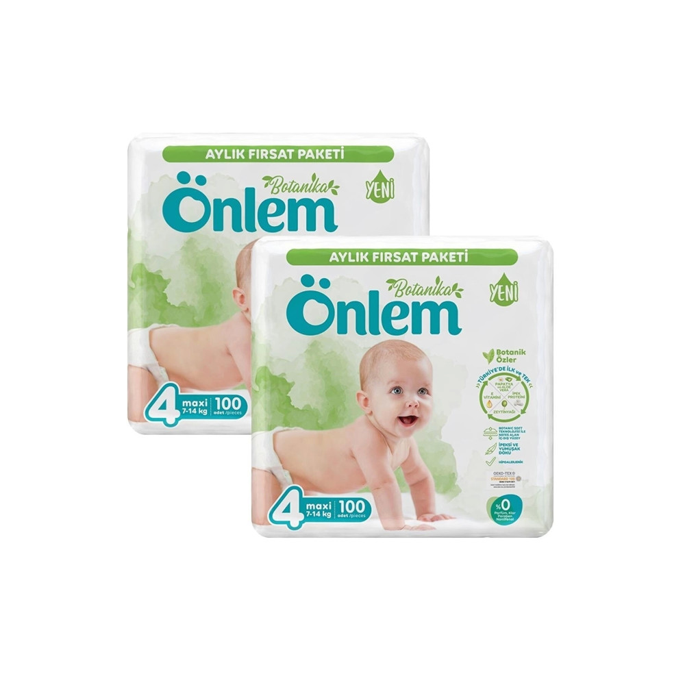 ÖNLEM Botanika 4 Numara Maxi Bebek Bezi Fırsat Paketi 200 Adet (7-14 KG) Bebek Bezi Fiyatı