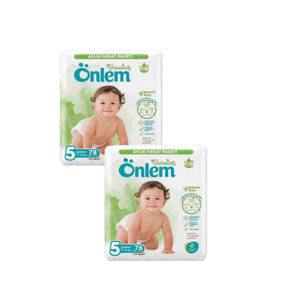 ÖNLEM Botanika 5 Numara Bebek Bezi Fırsat Paketi Junior 78 Adet X 2 Paket Bebek Bezi Fiyatı