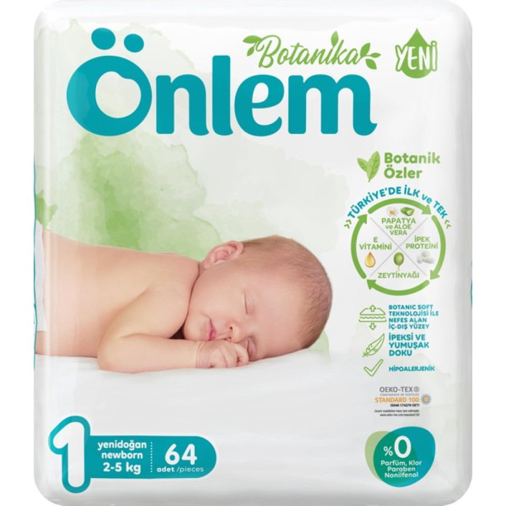 Önlem Botanika Bebek Bezi Ikili Jumbo Paket 1 Beden Newborn 64 Adet (2 - 5 kg) Bebek Bezi Fiyatı