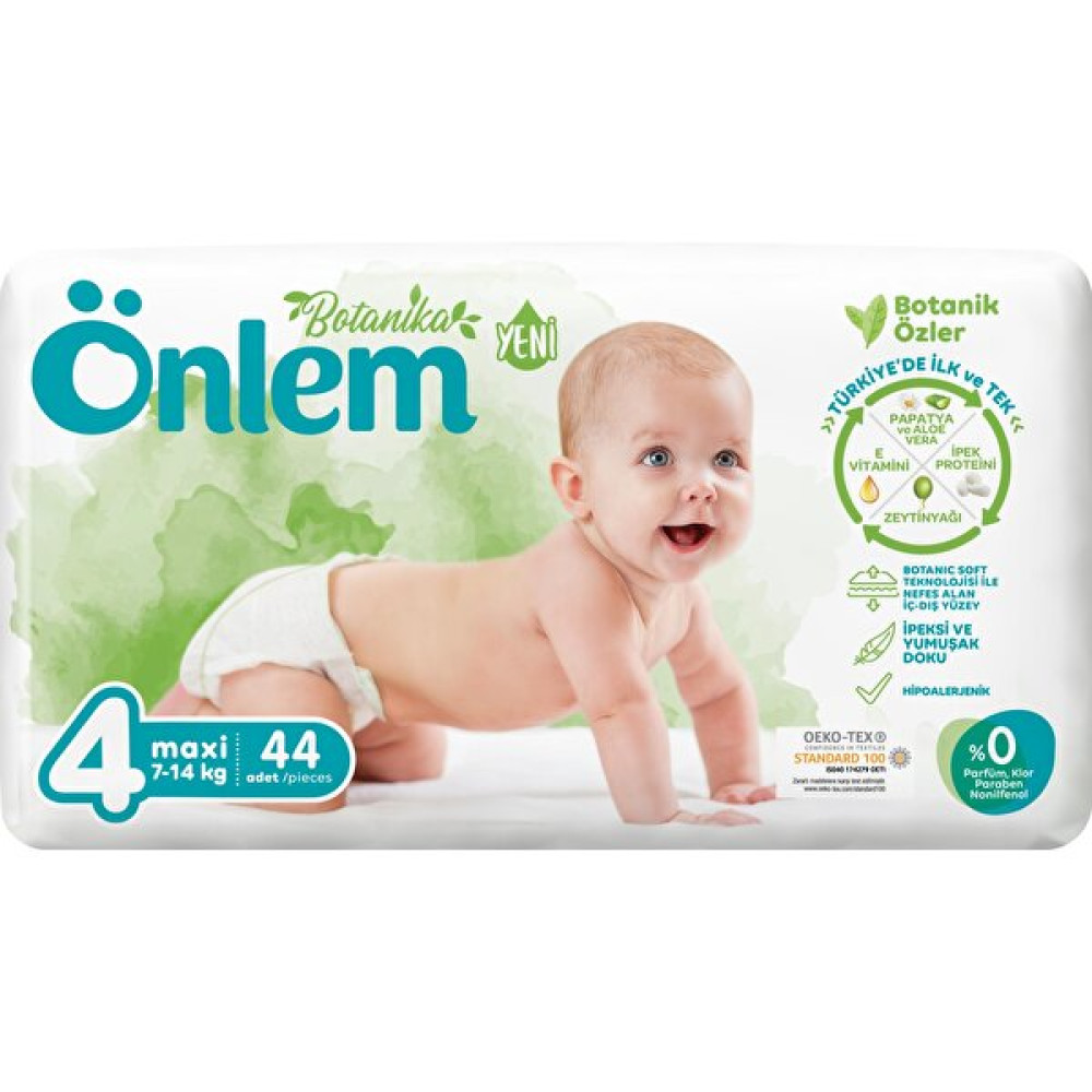Önlem Botanika Bebek Bezi Ikili Jumbo Paket 4 Beden Maxi 44 Adet (7-14 kg) Bebek Bezi Fiyatı