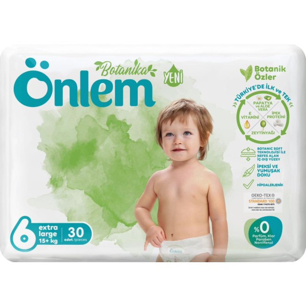 Önlem Botanika Bebek Bezi Ikili Jumbo Paket 6 Beden Extra Large 30 Adet (16+ kg) Bebek Bezi Fiyatı