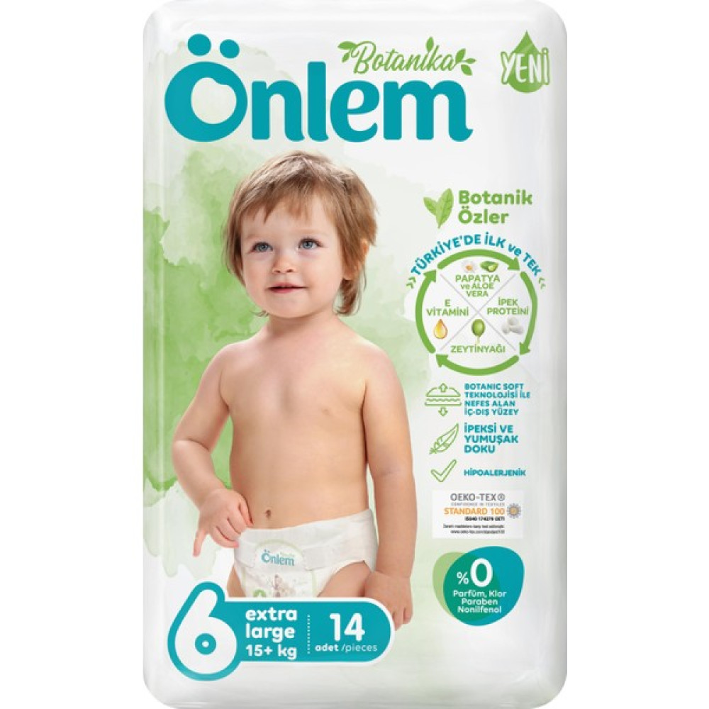 Önlem Botanika Bebek Bezi Jumbo Paket 6 Beden Extra Large 14 Adet (16+ kg) Bebek Bezi Fiyatı
