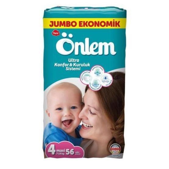 Önlem Jumbo Ekonomi̇k No: 4 Maxi 7-14 kg 56 Adet Bebek Bezi Bebek Bezi Fiyatı