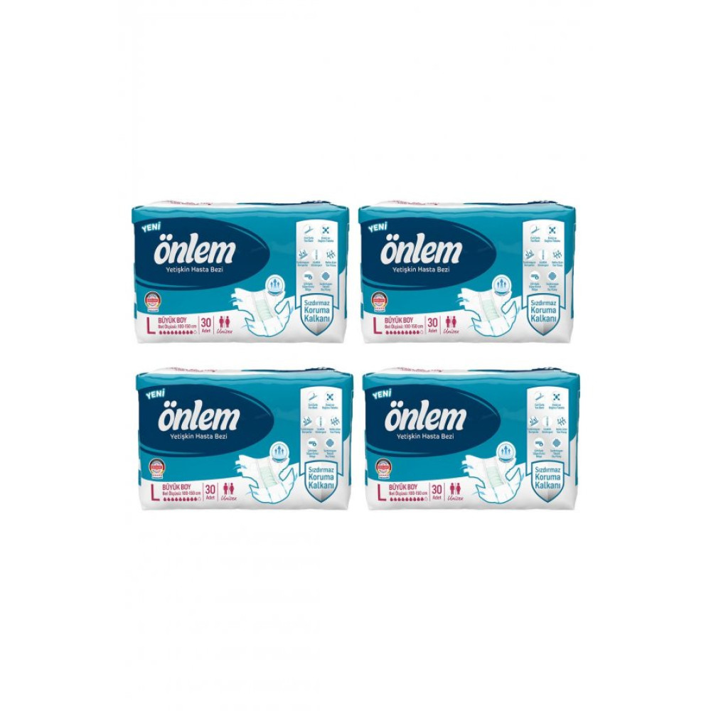 Onlem Yetiskin Hasta Bezi Buyuk Boy ( Large) 30 Adet X 4 Paket Hasta Bezleri ve Temizliği Fiyatı