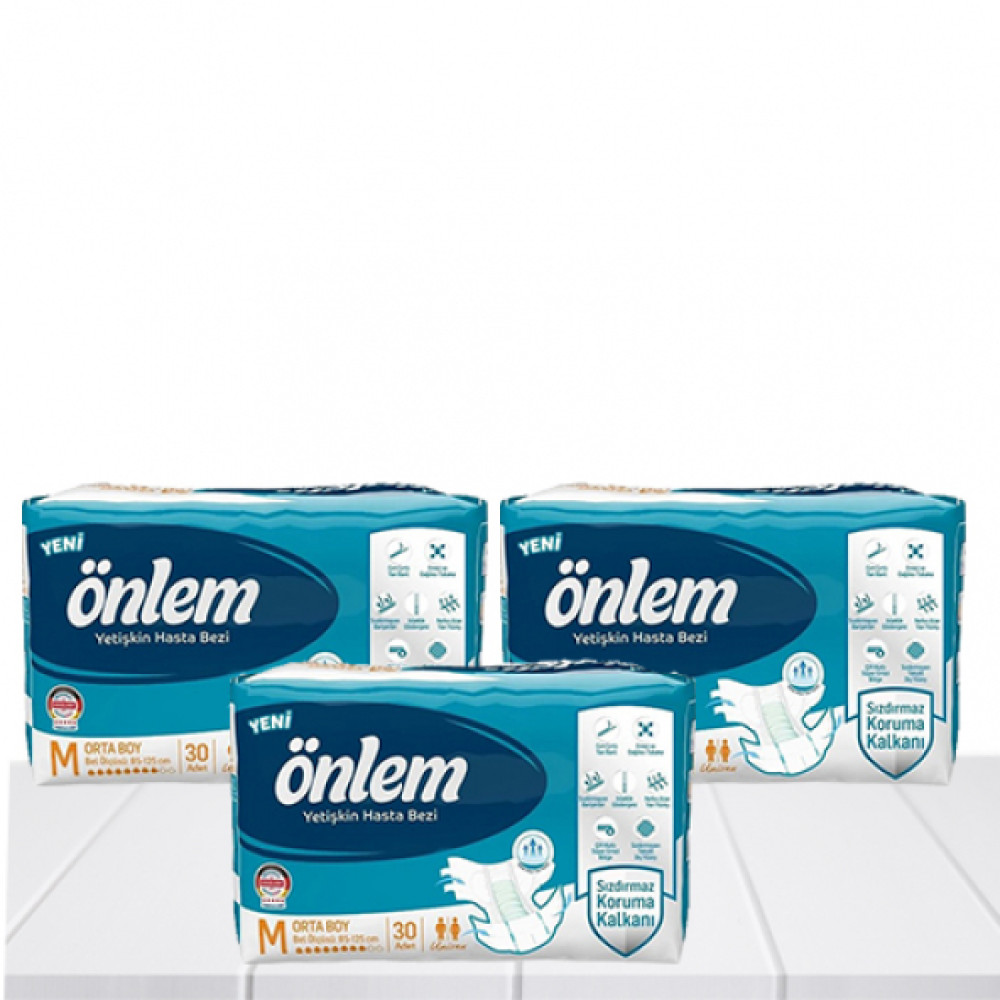 Onlem Yetiskin Hasta Bezi M Beden 30 Lu 3 Adet Hasta Bezleri ve Temizliği Fiyatı