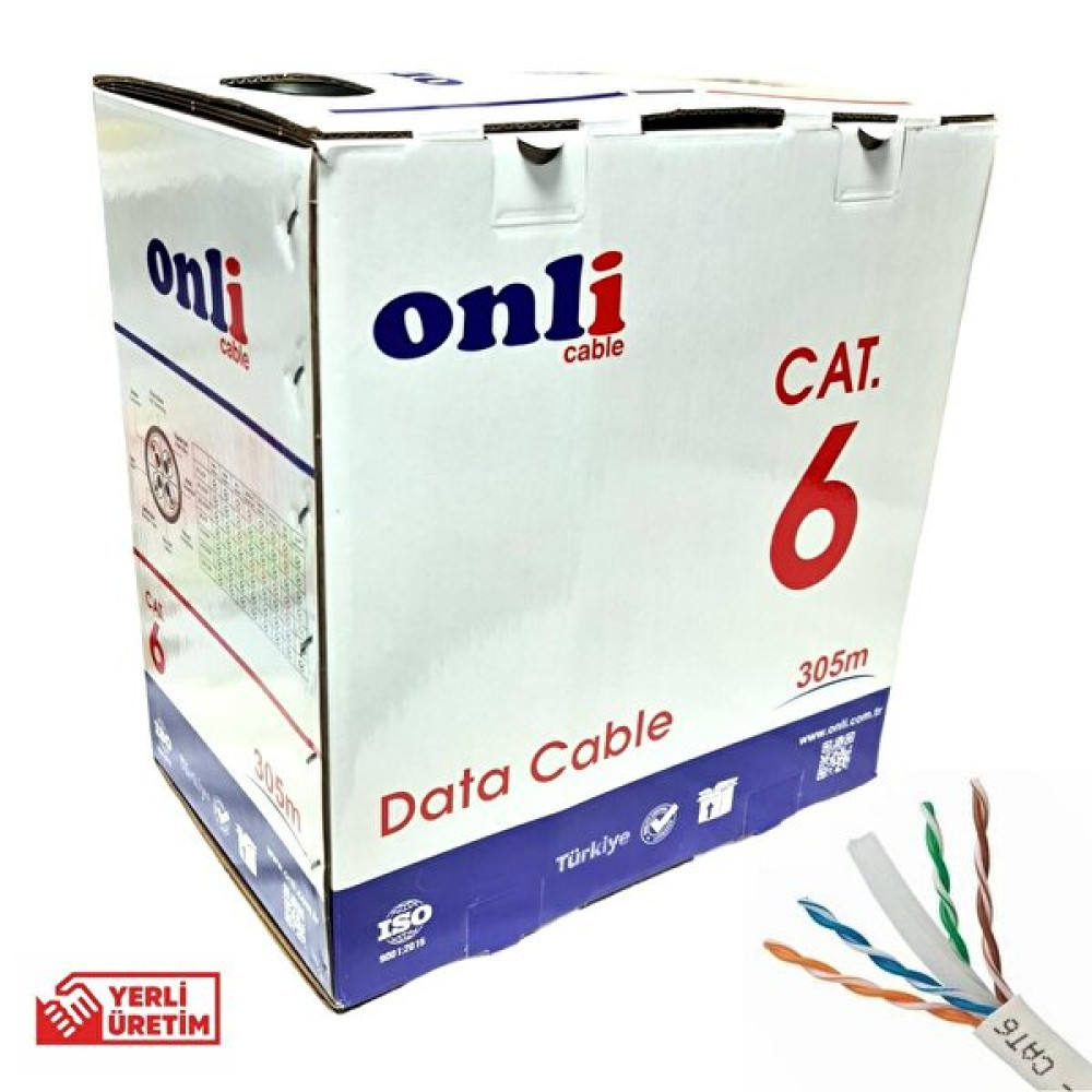 Onli 24Awg UTP Cat6 305 M Gri Network Kablosu Ağ / Network Kablosu Fiyatı