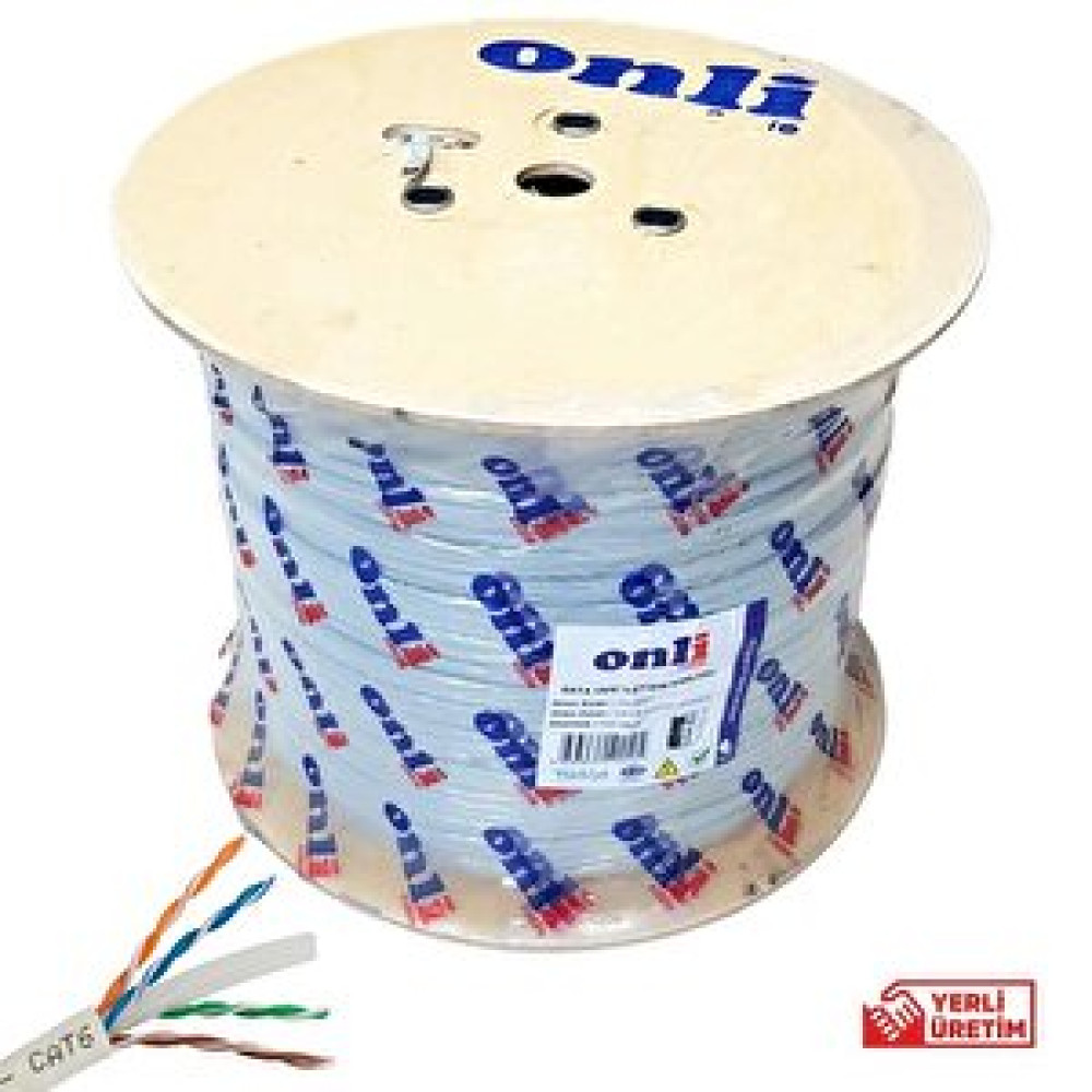 Onli 500mt 24awg Cat6 Network Kablosu Gri Yerli Üretim Ağ / Network Kablosu Fiyatı