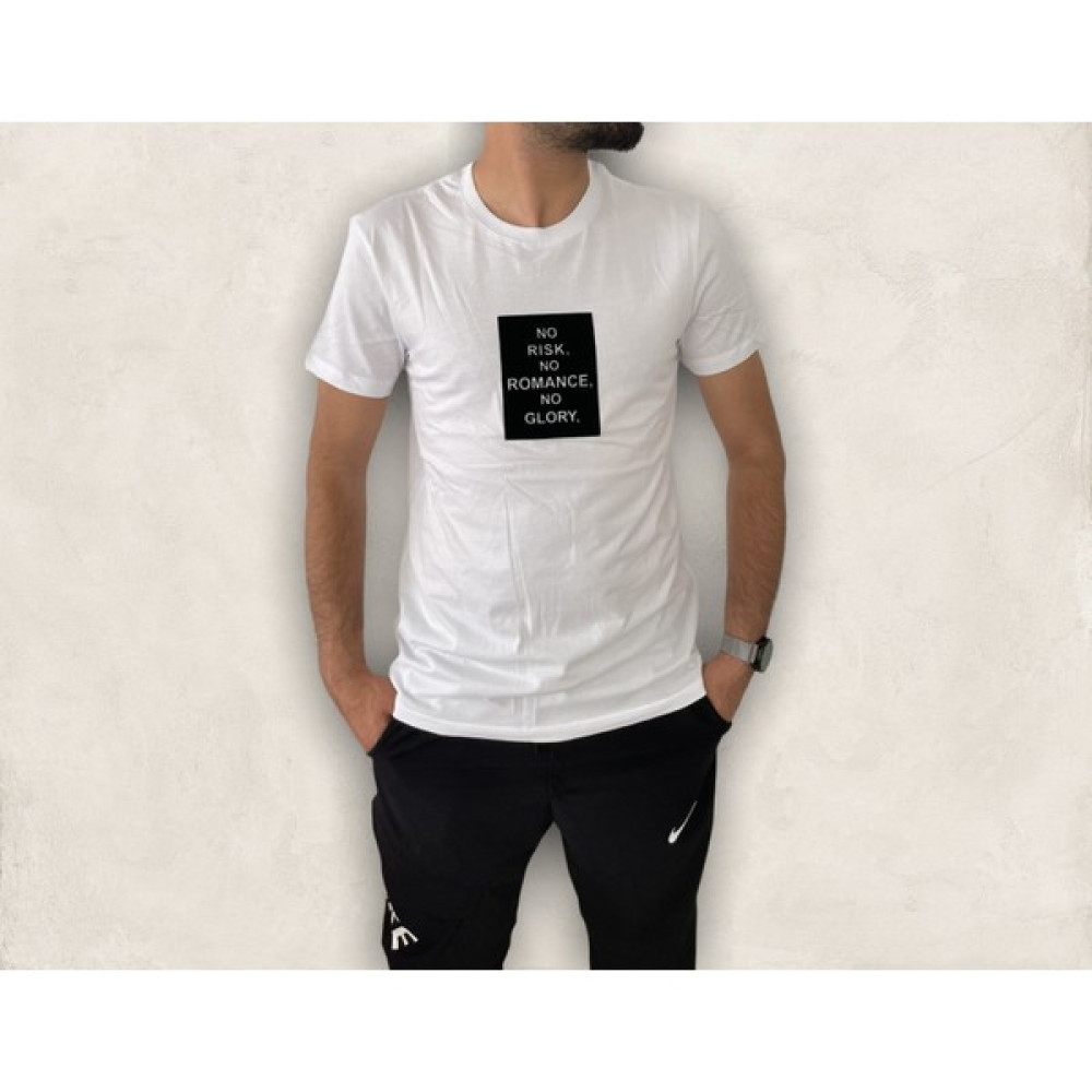 Online Master Shopping Beyaz Baskılı T-Shirt Erkek T-shirt Fiyatı