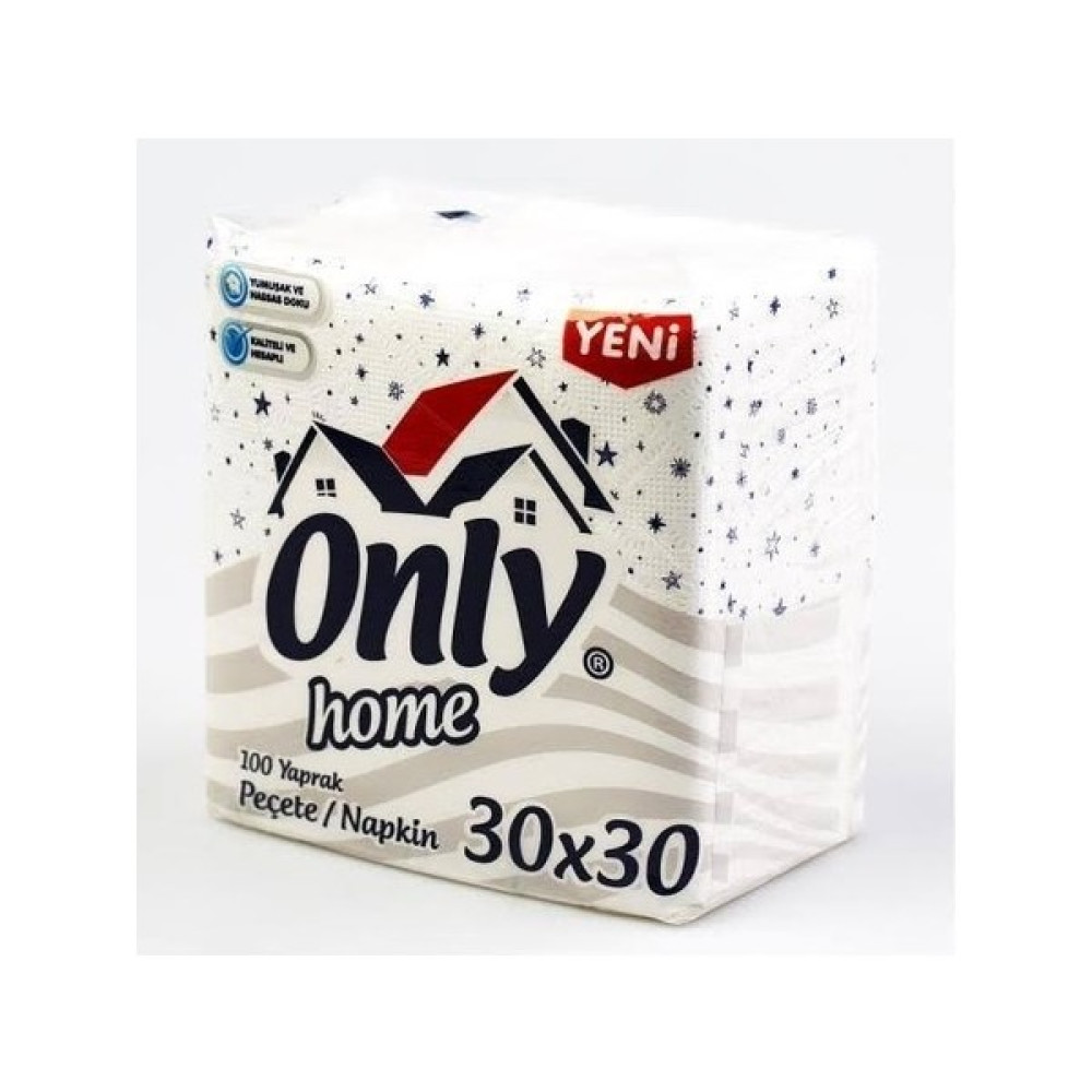 Only Home 30*30 Peçete 100'LÜ x 4'lü - Beyaz Oto Boyaları Fiyatı