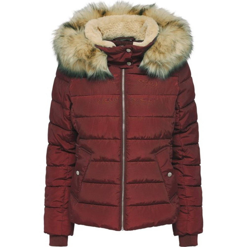 Only Kapüşonlu Bordo Kadın Mont 15304767 Bayan Mont Fiyatı