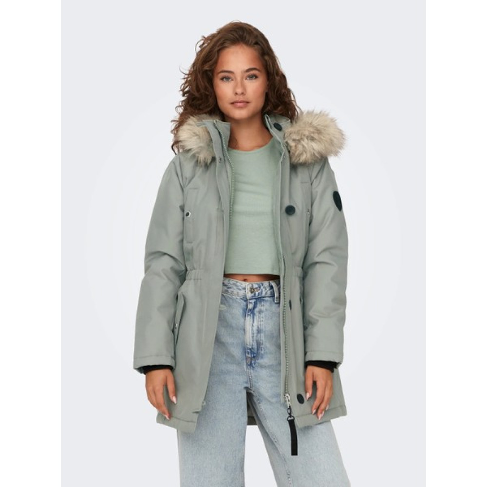 Only Kapüşonlu Yeşil Kadın Parka 15304625 Kadın Kaban Fiyatı