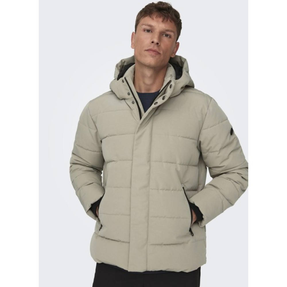 Only & Sons Açık Kahve Erkek Mont 22019598_ONSCAYSON Puffa Otw Erkek Mont Fiyatı