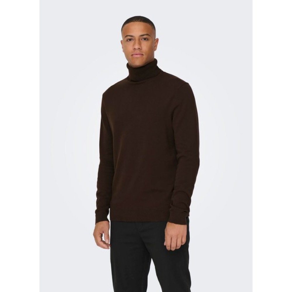 Only & Sons Dik Yaka Normal Düz Bordo Erkek Kazak 22014750_ONSALEX 12 Roll Neck Knıt Erkek Kazak & Süveter & Triko Fiyatı
