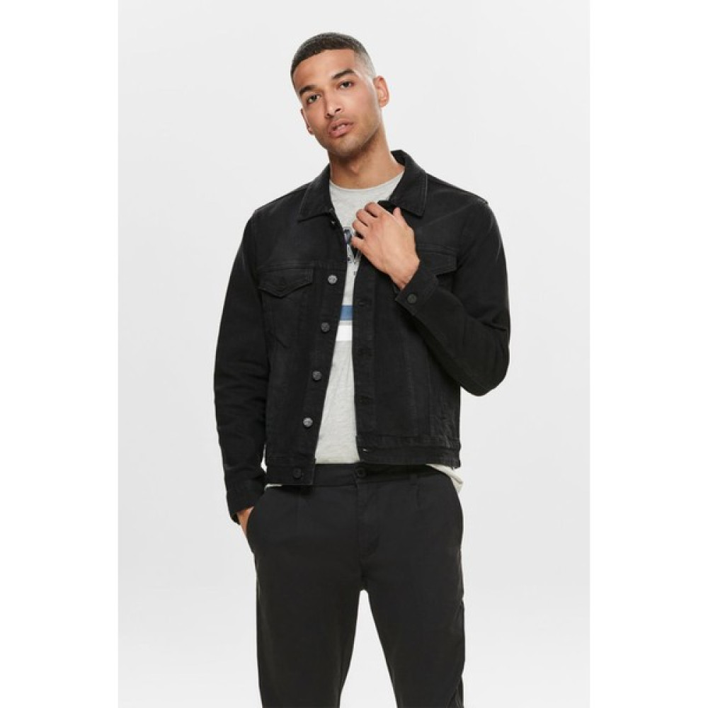 Only & Sons Erkek Siyah Kot Ceket Jacket Black 22010453 Erkek Ceket Fiyatı