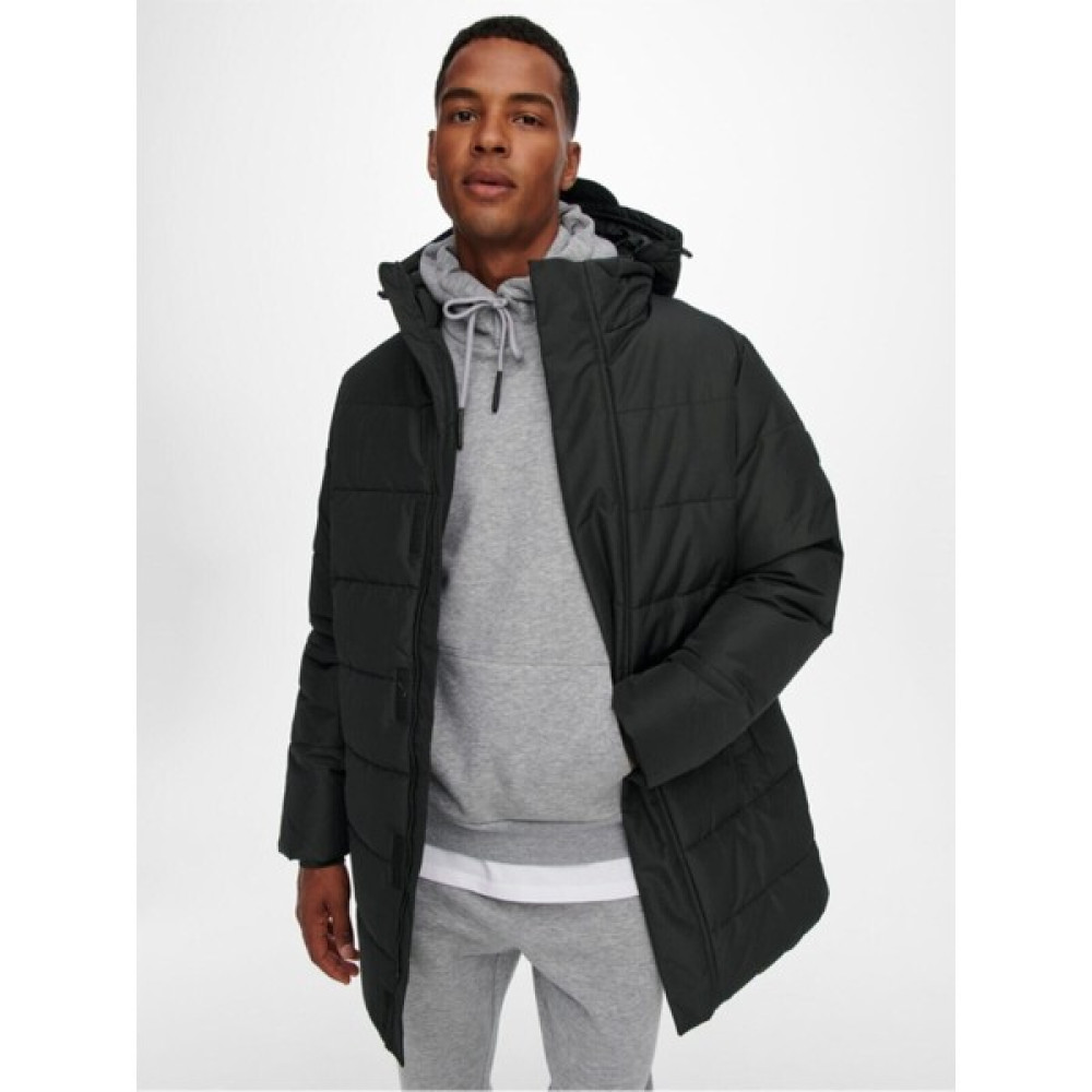 Only & Sons Erkek Uzun Kapitone Mont - 22020156 Erkek Mont Fiyatı