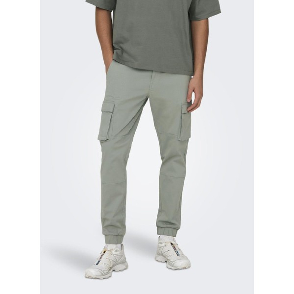 Only & Sons Lastikli Paça Su Yeşili Erkek Kargo Pantolon Onscam Stage Cargo Cuff Lıfe 6687 N Erkek Pantolon Fiyatı