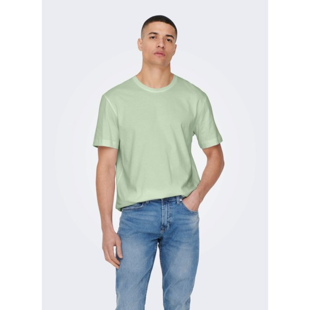 Only & Sons O Yaka Düz Yeşil Erkek T-Shirt 22025208_ONSMAX Lıfe Reg Ss Stıtch Erkek T-shirt Fiyatı