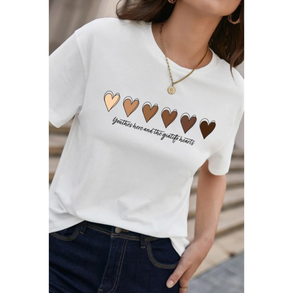 Only Trend Wear Hearts Baskılı Tasarım Tshirt Bayan T-shirt Fiyatı
