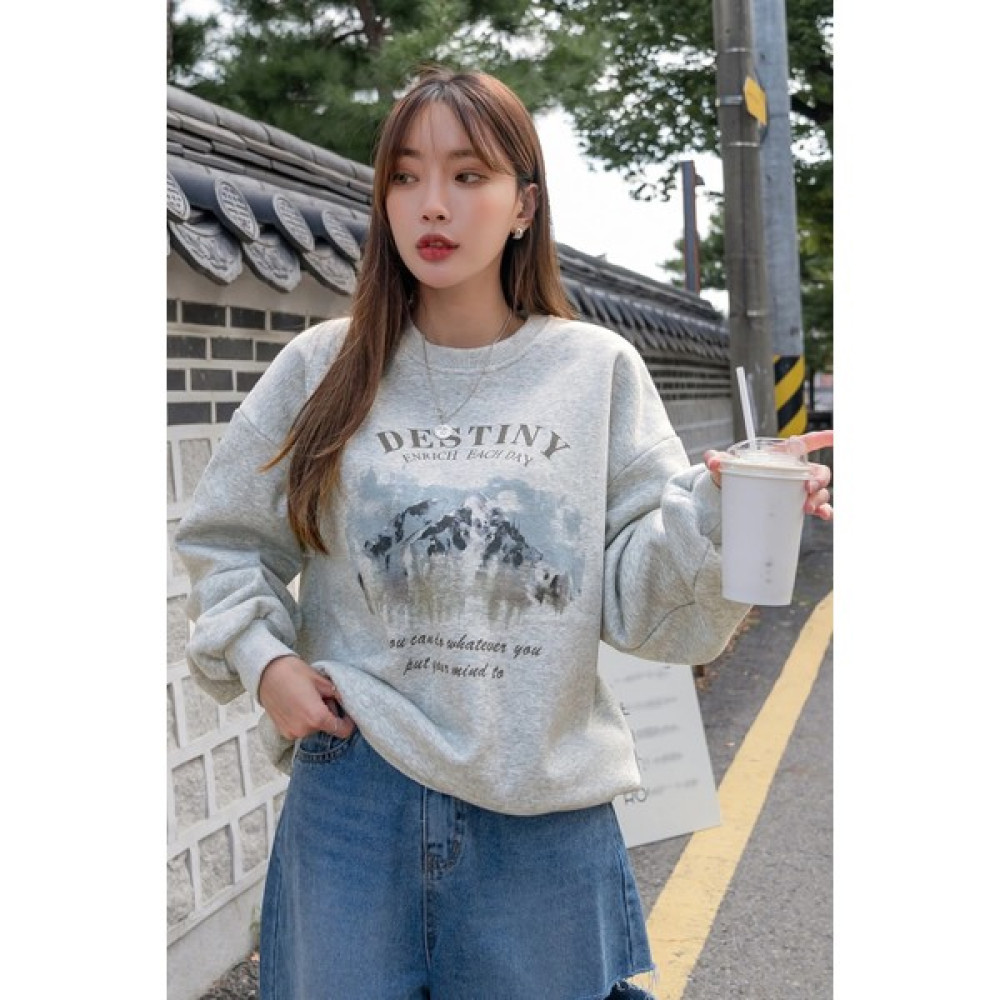 Only Trendwear Destiny Baskılı Oversize Sweatshirt Bayan Sweatshirt Fiyatı