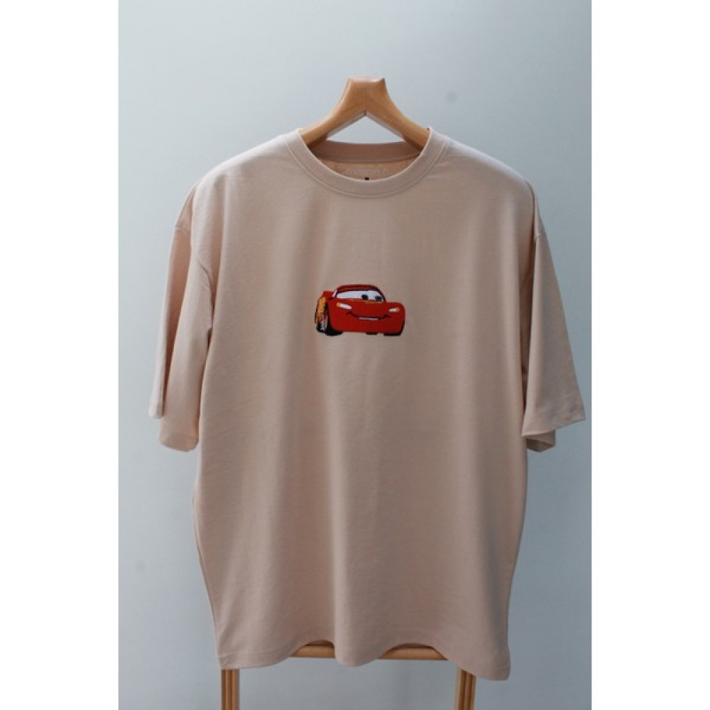 Onmerlo Şimşek Mcqueen Nakış Işlemeli Oversize T-Shirt Bayan T-shirt Fiyatı