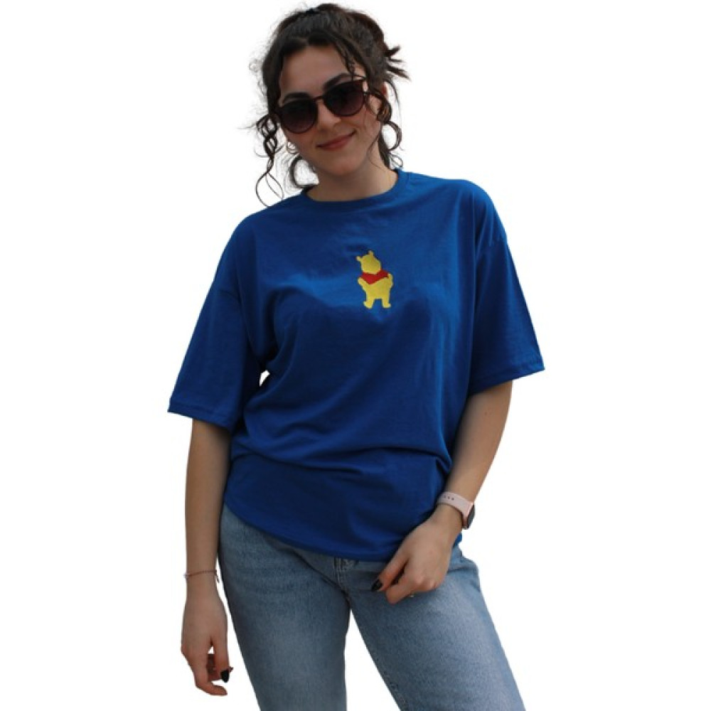 Onmerlo Unisex Winnie The Pooh Nakış Işlemeli Oversize T-Shirt Bayan T-shirt Fiyatı