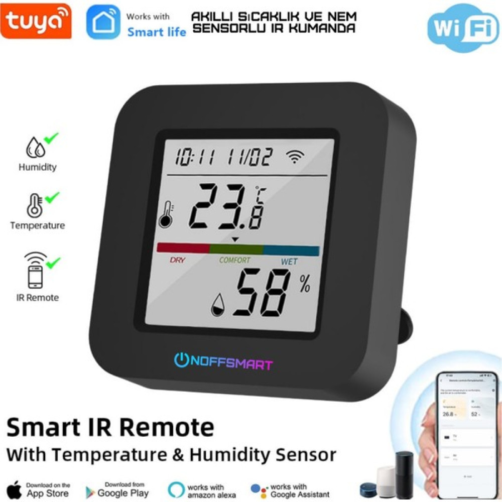 ONOFFSMART Tuya Destekli Wifi Akıllı Isı Ve Nem Sensörlü Ir Kumanda Nalburiye & Hırdavat Fiyatı