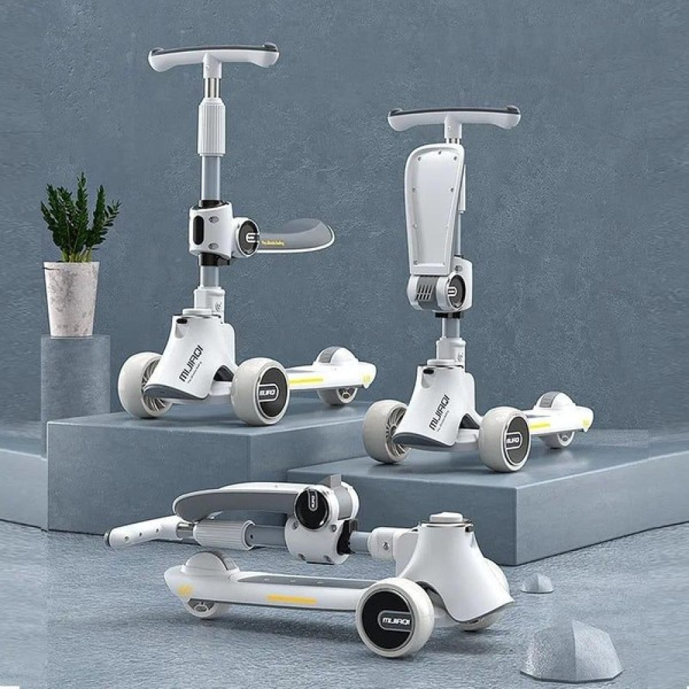 Onopo Ayarlanabilir Yükseklik 3 Tekerlekli Işıklı Müzikli Çocuk Scooterı Katlanabilir Kaykay - Gri Oto Boyaları Fiyatı