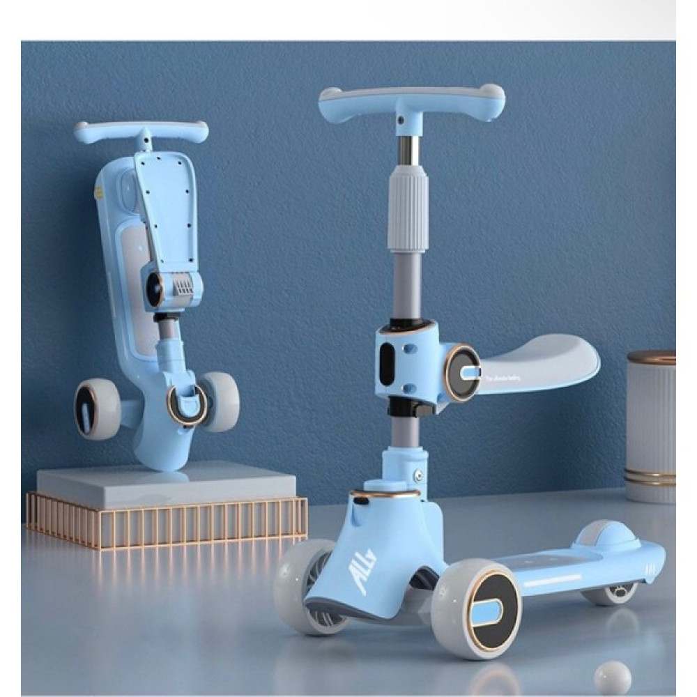 Onopo Ayarlanabilir Yükseklik 3 Tekerlekli Işıklı Müzikli Çocuk Scooterı Katlanabilir Kaykay - Mavi Oto Boyaları Fiyatı
