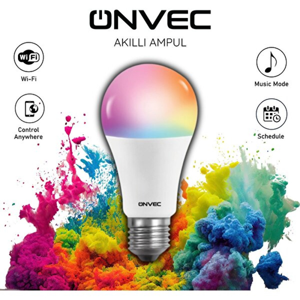 Onvec Wifi+Bluetooth Destekli 9W Rgb Akıllı Ampul Tuya Led Aydınlatmalar Fiyatı