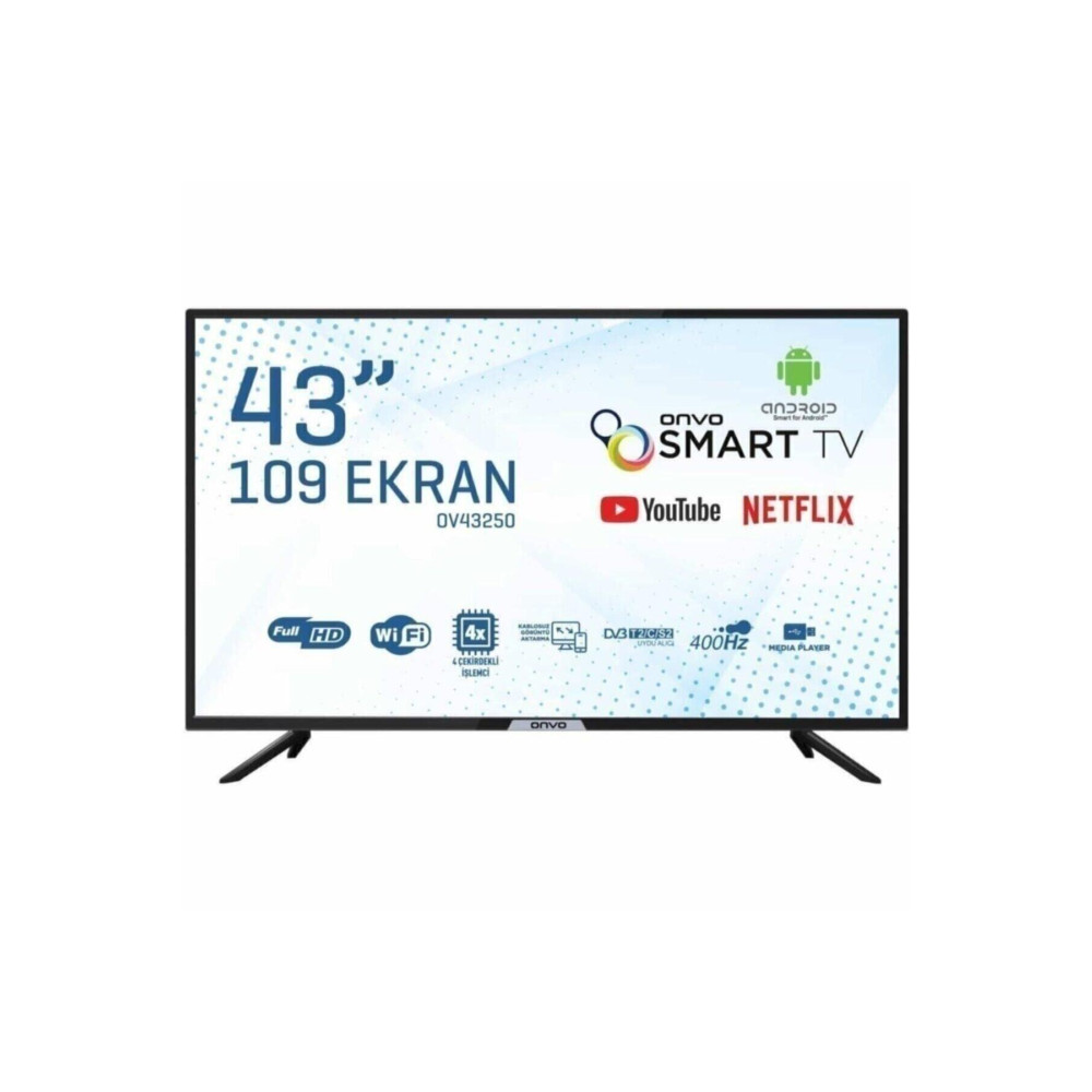 ONVO OV43250 43 109 Ekran Full HD Dahili Uydu Smart Wifi Android LED TV. Televizyonlar Fiyatı