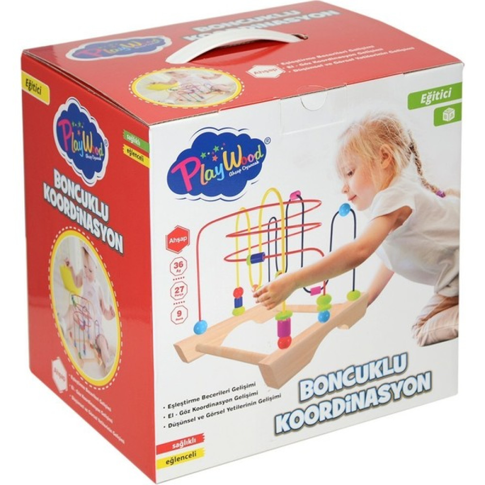 Onyıl Oyuncak 354-ONY Onyıl, Ahşap Boncuklu Koordinasyon - Renkli Eğitici Oyuncak Fiyatı