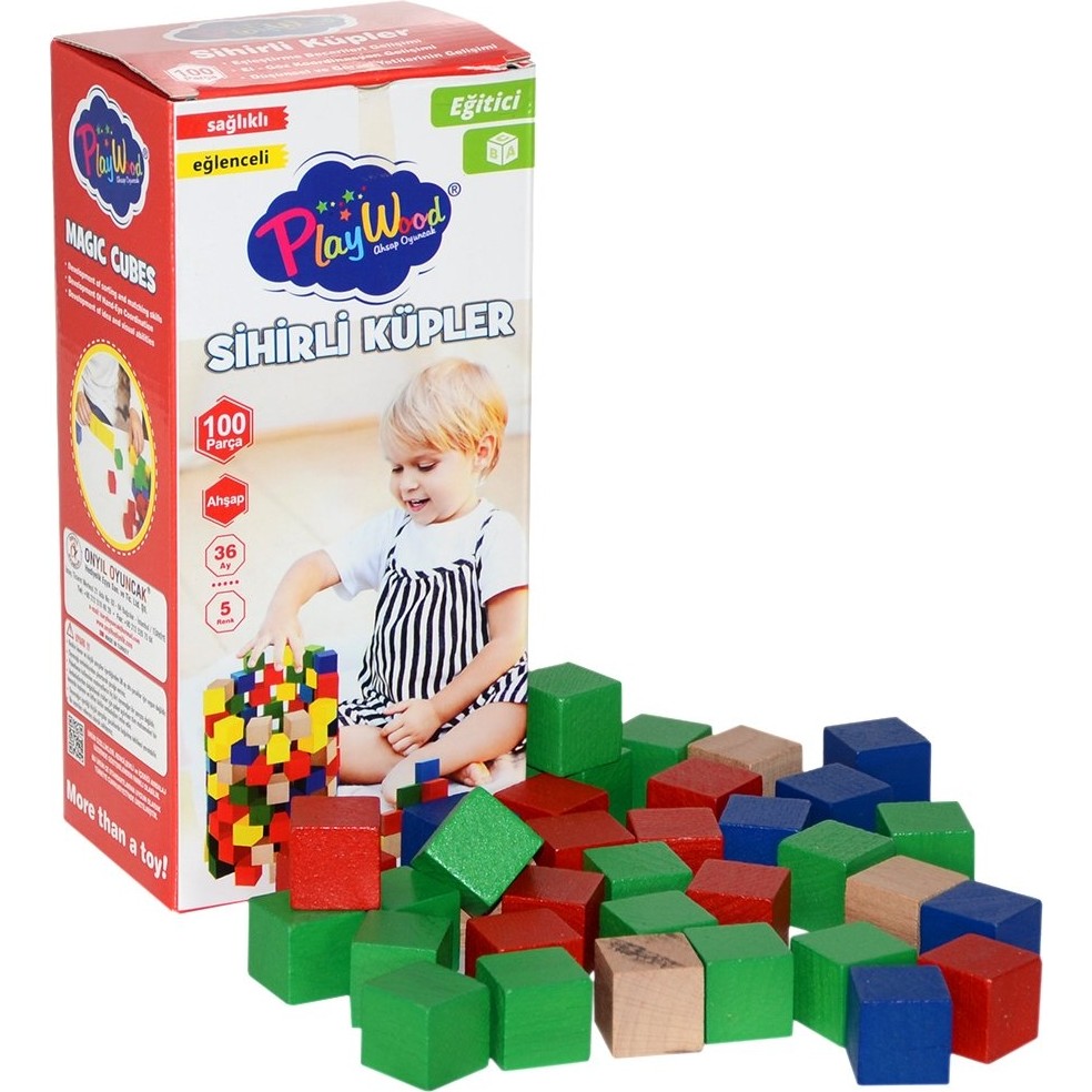 Onyıl Oyuncak ONY-359 AHŞAP 100 Parça Sihirli Küpler - Beyaz Anne Bebek Oyuncak Fiyatı