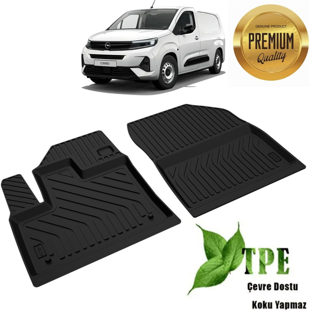 Opel Combo Havuzlu Paspas Ön Iki Parça 2019 2020 2021 2022 2023 2024 2025 - Siyah Oto Paspas Fiyatı