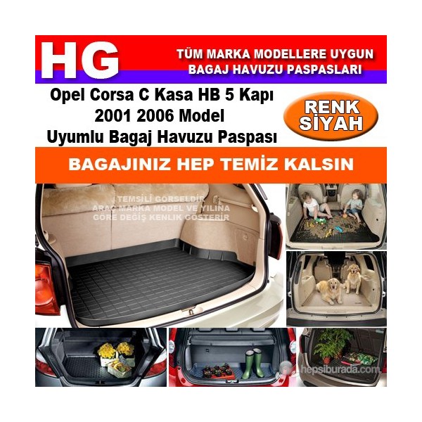 Opel Corsa C 2001 2006 Siyah Bagaj Havuzu Paspası 38947 Araca Özel Paspaslar Fiyatı