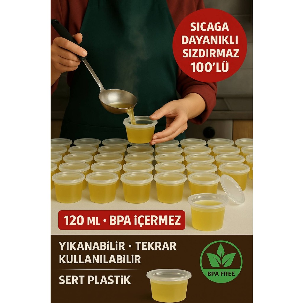 Open Home Concept 100’LÜ SET-120 ml Kendinden Kapaklı Şeffaf Sosluk – Sızdırmaz, Sıcağa Dayanıklı, Tekrar Kullanılabilir - 120 ml Saklama Kapları Fiyatı