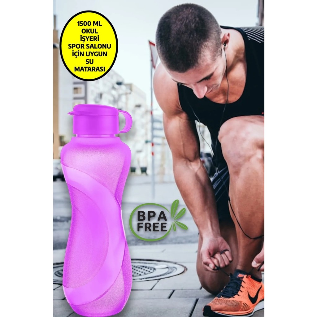 Open Home Waterfresh 1500 ml Matara Okul işyeri Spor Salonu için Uygun & Su Şişesi & Suluk - Mor Suluk Fiyatı