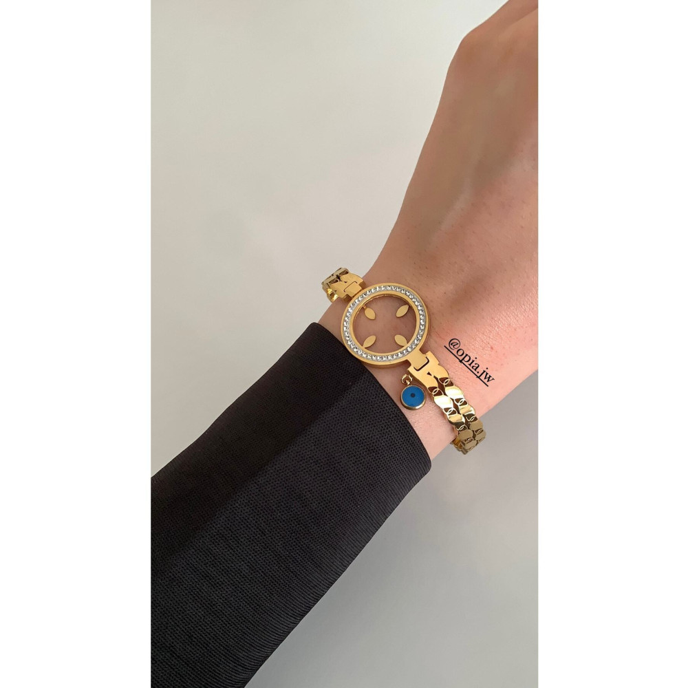 Opia JEWELRY - Nazar Boncuklu Kuyumcu Model Çelik Bileklik (ÇEYREK KOYULABİLİR MODELDİR) [17cm] Tek Beden Beden Çelik Bilezik Fiyatı