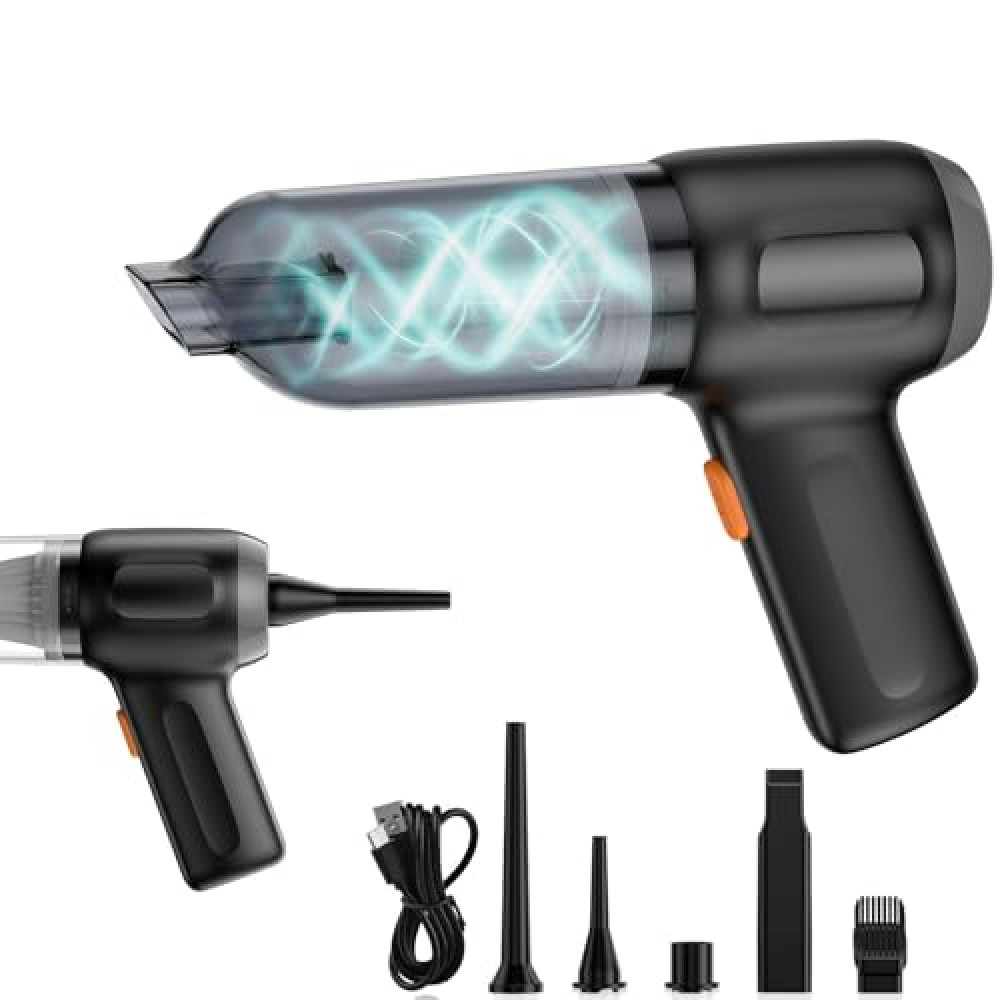 Opinta Mini Car Vacuum Cleaner Handheld Cordless Air Blower, Rechargeable Dust Buster with 15000pa High Power Portable Hand Pump/Vacuum Cleaner for Car, Home Cleaning