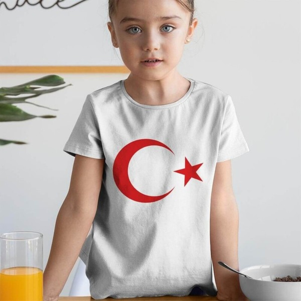 Oppacity Ay Yıldızlı Türk Bayraklı Çocuk T-Shirt Ay Yıldızlı T-Shirt Kız Çocuk T-shirt Fiyatı