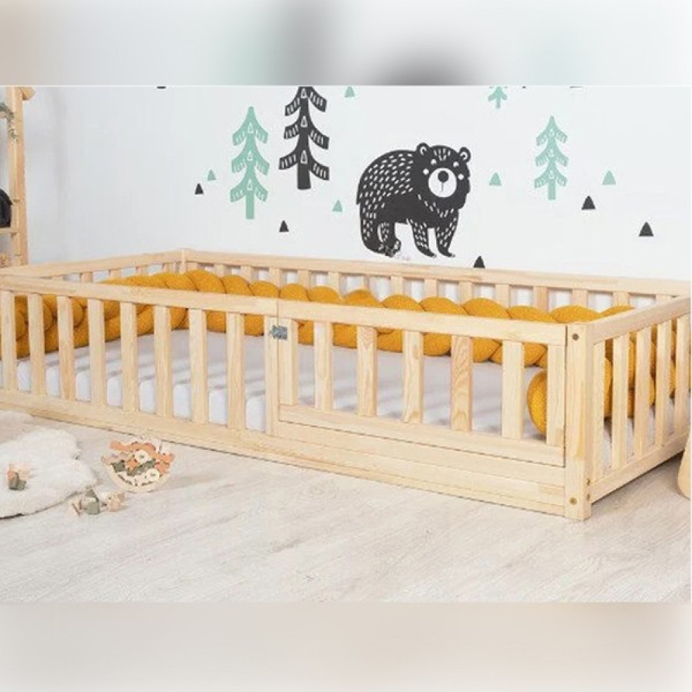Oppipo 50 cm Korkuluklu Montessori Karyola - Ahşap Karyola -Montessori Yatak - 60 x 120 cm Karyola Fiyatı