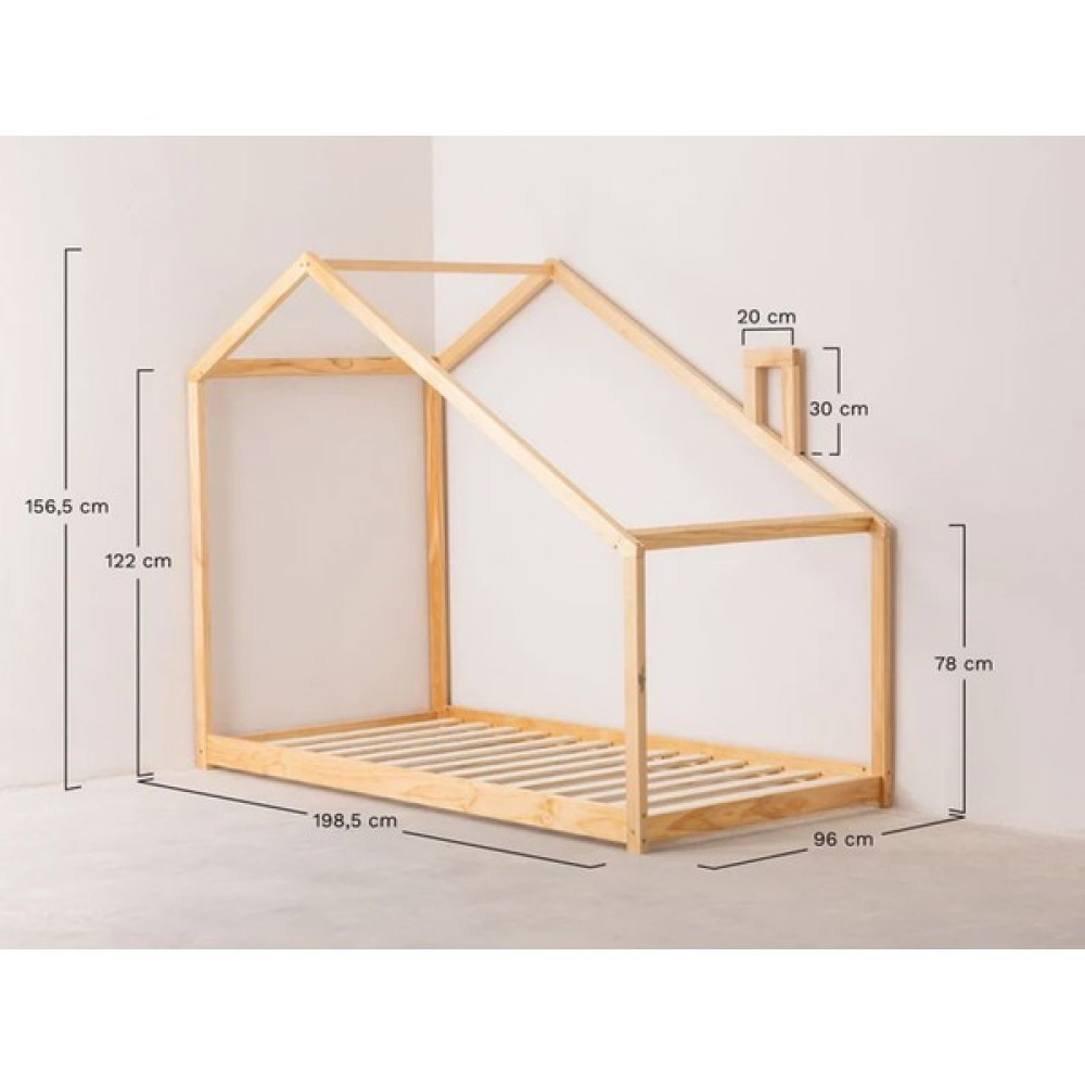 Oppipo Ahşap Montessori Karyola - Masif Ahşap Karyola - Montessori Yatak - 70 x 130 cm Karyola Fiyatı