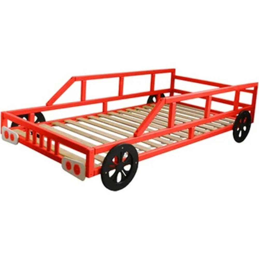 Oppipo Ahşap Montessori Karyola - Masif Ahşap Karyola - Montessori Yatak - Kırmızı - 70 x 130 cm Karyola Fiyatı