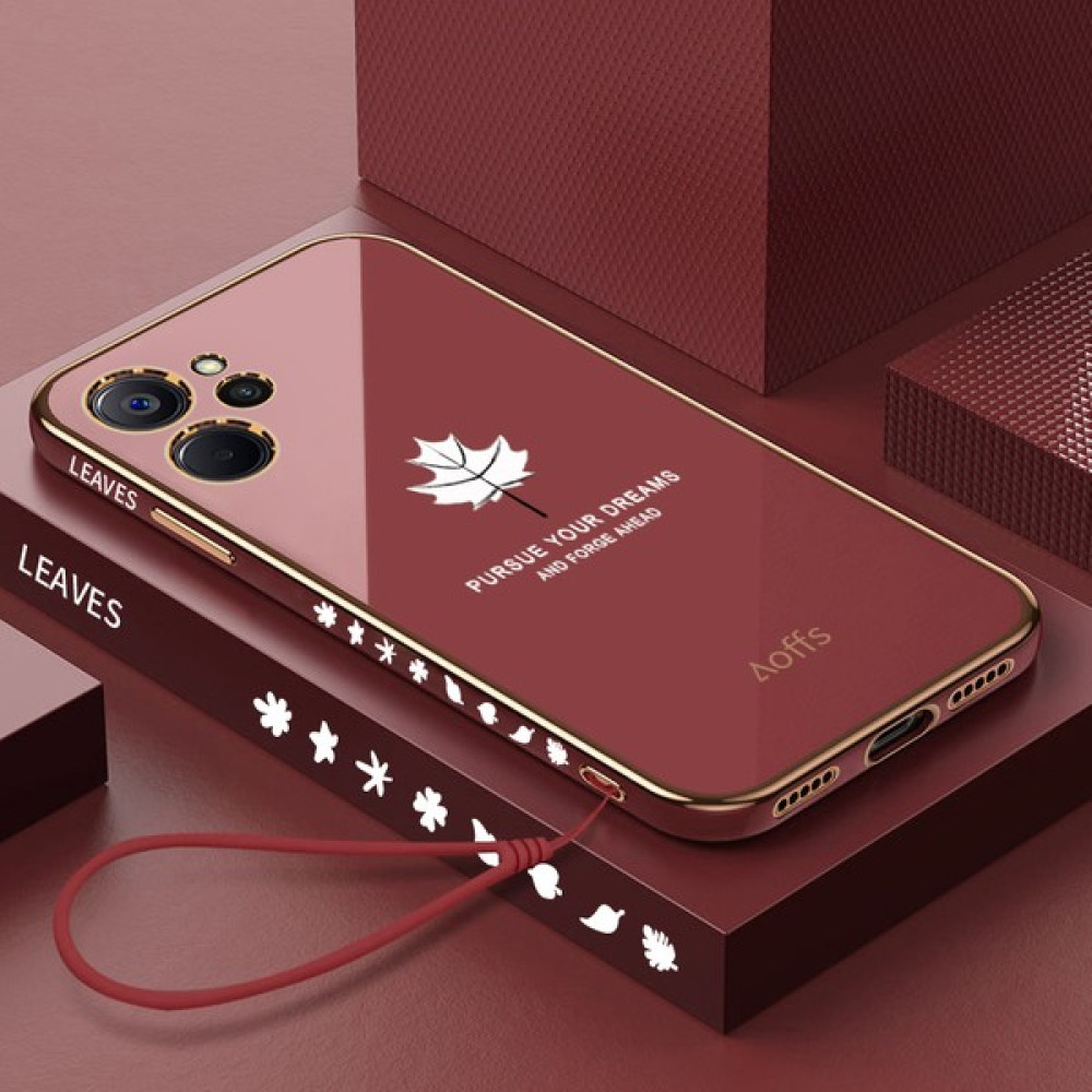 Oppo Realme 10 Için Kemerli Elektroliz Telefon Kılıfı (Yurt Dışından) - Kırmızı Cep Telefonu Kılıfı Fiyatı