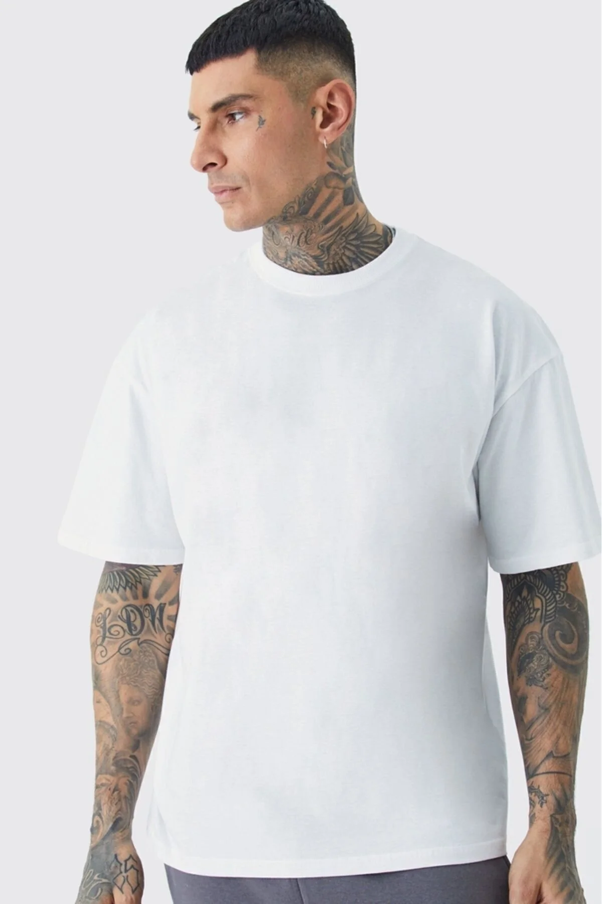 OPPOCEİTE Erkek/Kadın Düz Beyaz Bisiklet Yaka Oversize Tişört M Beden" Bayan T-shirt Fiyatı