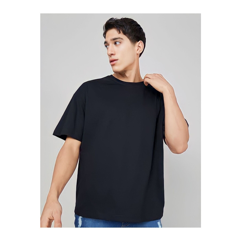 OPPOCEİTE Erkek/kadın Unisex Siyah Oversize Bisiklet Yaka Tişört 3XL Beden Bayan T-shirt Fiyatı
